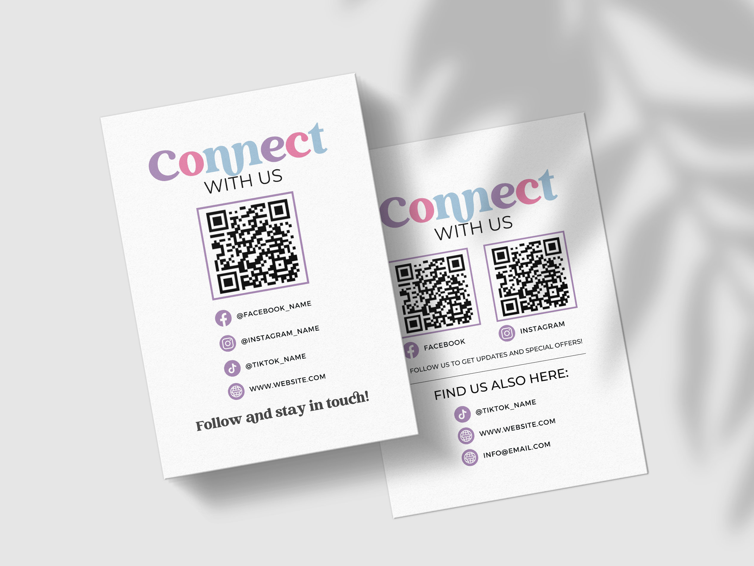 Follow Us on Social Media Sign, QR Code Social Media Sign, Social Media ...