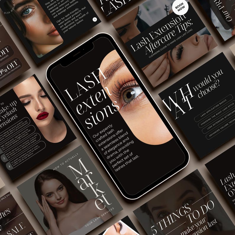 Lash Tech Artist Instagram Template Canva Lash Stylist Post Templates ...