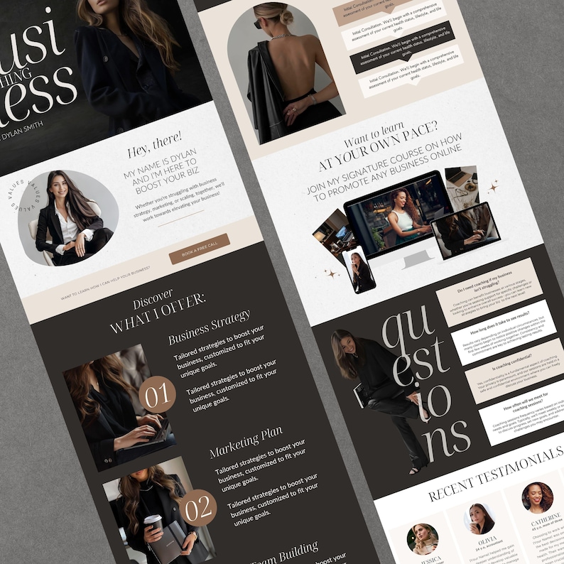 Coach website Canva Template for Coach Landing Page Website Business Coach Website Canva Sales Page Template Coaching Website Design Canva