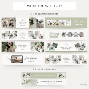 Etsy Shop Kit Etsy Banners Templates Etsy Store Banner Etsy Shop Branding Kit Etsy Shop Bundle Etsy Canva Banners Canva Templates Green