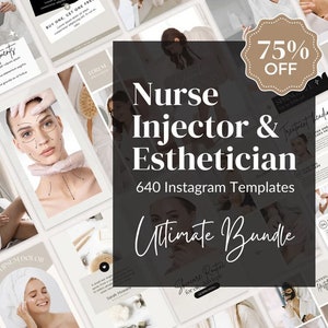 640 Nurse Injector Instagram Templates, Botox and Filler Canva Template, Aesthetics Nurse, Beauty Social Media Template, Medspa Templates