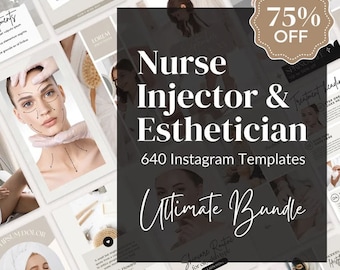 640 Nurse Injector Instagram Templates, Botox and Filler Canva Template, Aesthetics Nurse, Beauty Social Media Template, Medspa Templates