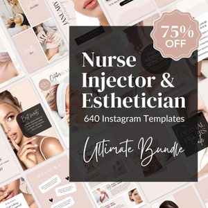 640 Esthetician Instagram Templates Nurse Injector Instagram Template Botox and Filler Canva Template Aesthetics Nurse Medspa Template Canva