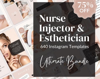 640 Esthetician Instagram Templates Nurse Injector Instagram Template Botox and Filler Canva Template Aesthetics Nurse Medspa Template Canva