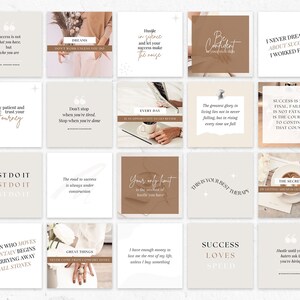 Instagram Bundle, Instagram Post Templates Canva, Instagram Templates for Business, Marketing Templates, Brown Instagram, Social media posts