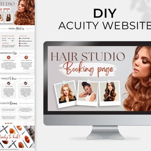 Acuity Scheduling Template Acuity Booking Site Hair salon Acuity Scheduling Website Brow Tech Hair Stylist Lash MUA Acuity Canva Template