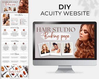 Acuity Scheduling Template Acuity Booking Site Hair salon Acuity Scheduling Website Brow Tech Hair Stylist Lash MUA Acuity Canva Template