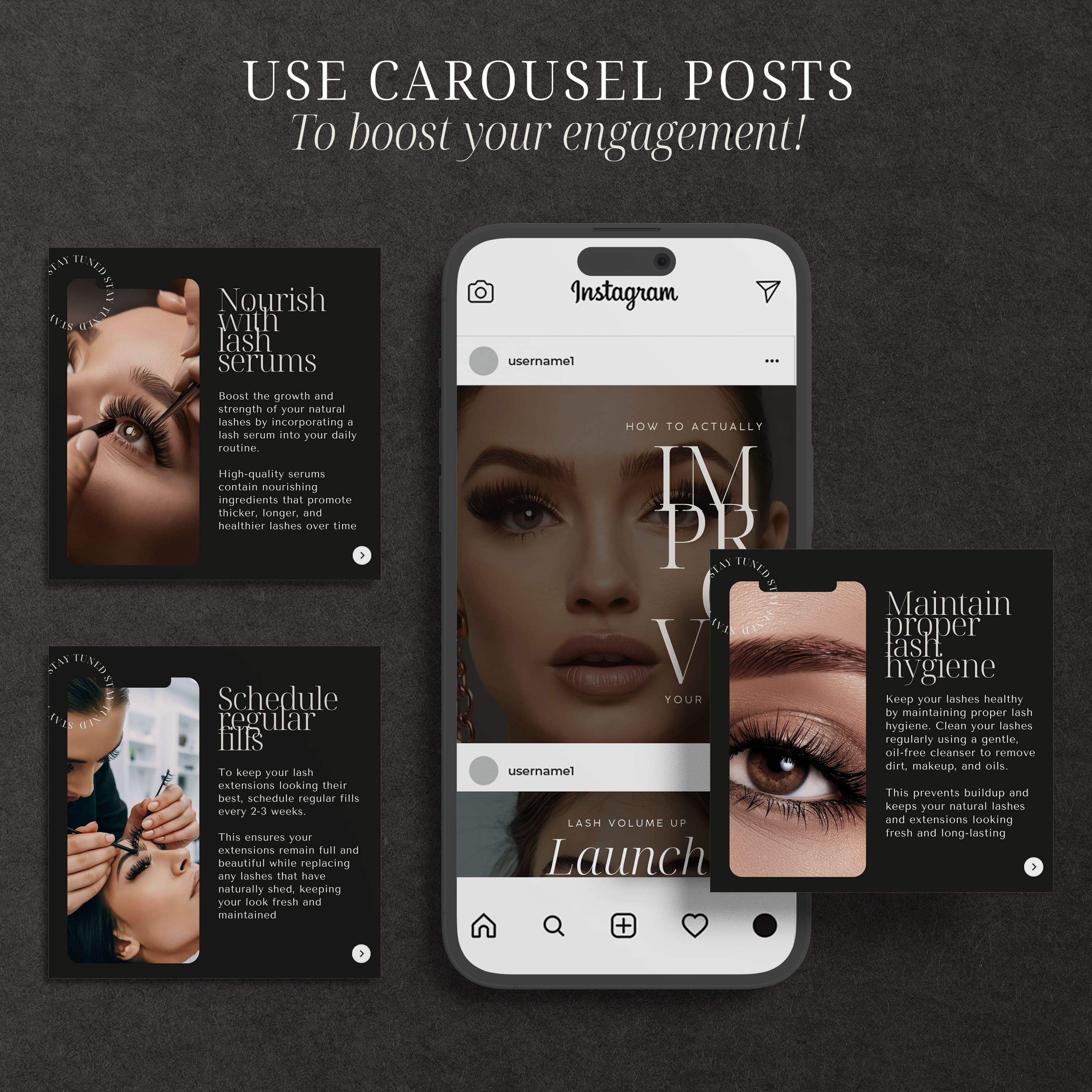 Lash Tech Artist Instagram Template Canva Lash Stylist Post Templates ...