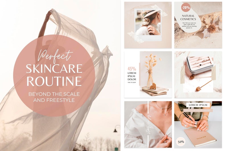 Canva Instagram-mallar | Instagram-mallpaket | Canva-mallkit | Instagram-varumärkesbyggandekit | Canva Blogger-mallneutral bild 9