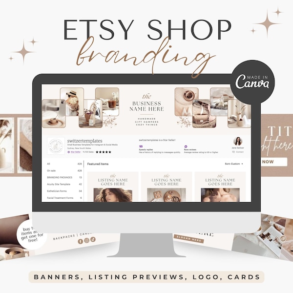 Etsy Shop Banner Kit Etsy Shop Templates Etsy Shop Branding Kit Etsy Shop Bundle Etsy Canva Banners Etsy Store Canva Templates Etsy design