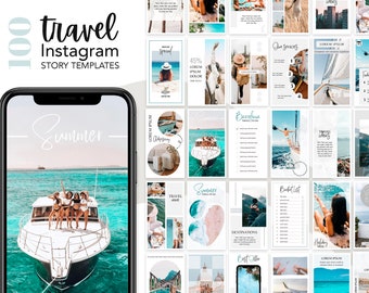 Instagram story template travel, instagram travel template for Canva, Instagram template for travel agency, summer story, travel agent
