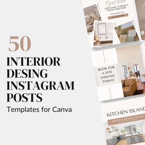 Interior Design Instagram Post Template Interior Design IG Post Templates Real Estate Instagram Templates Real Estate Social Media Canva
