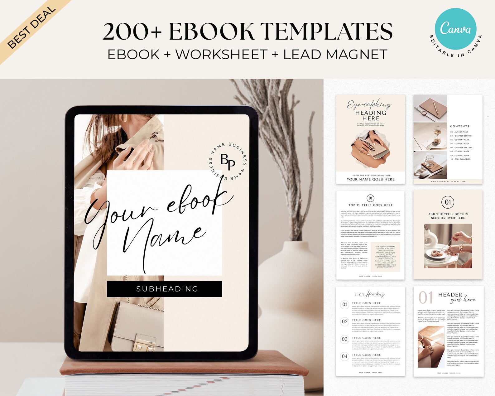 Ebook Template Canva, Lead Magnet Template, Workbook Template for ...