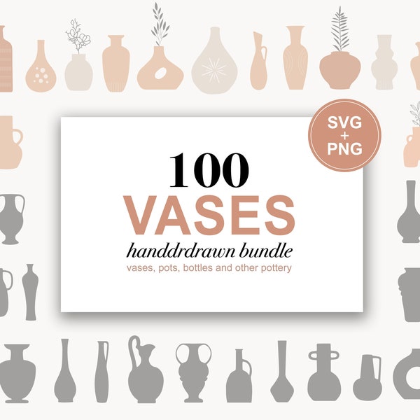 Vases svg bundle | Svg bundle boho vases, bottles, pots, pottery | svg bundle trending | Silhouette, Cricut | svg clipart vases