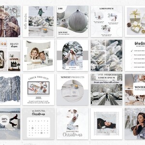 Winter Instagram Post Templates, Canva Winter Posts for Instagram ...