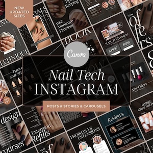 Moderna nagelteknikmallar Mallar för nagelkonstnärer Mallar för nageltekniker Inlägg på sociala medier Inlägg för manikyrstylister Instagram för nagelsalong