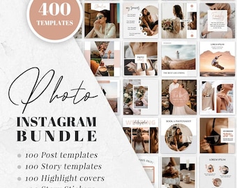 Photographer instagram posts templates, photographer instagram stories Canva, instagram bundle, editing instagram, instagram branding kit