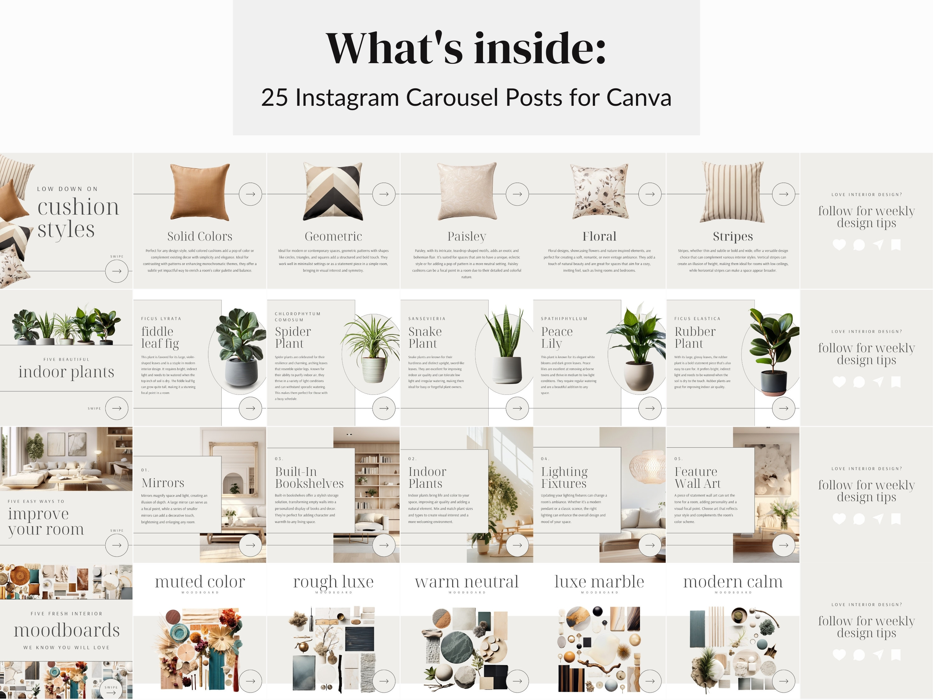 Interior Design Template Instagram Post Template Minimalist Canva ...