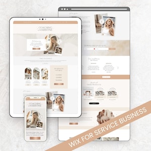 Minimal Wix Website Template Boho Social Media Manager Modern Aesthetic Website Design Wix Ecommerce Shop Blog Coach Website Design