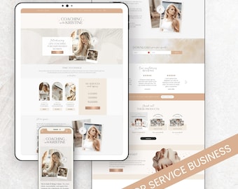 Modelo de site Wix minimalista, gerente de mídia social Boho, design de site estético moderno, loja de comércio eletrônico Wix, blog, design de site do Coach
