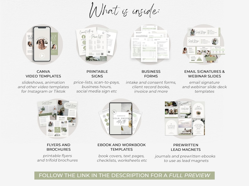 Green Health Coach Template Wellness Coach Holistic Health Content Creator Social Media Template Branding Kit Instagram Bundle Canva