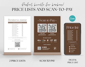 Barber price list Barbershop Price List Editable Price List Template Men Printable Pricing Guide Hair Services price list Salon price