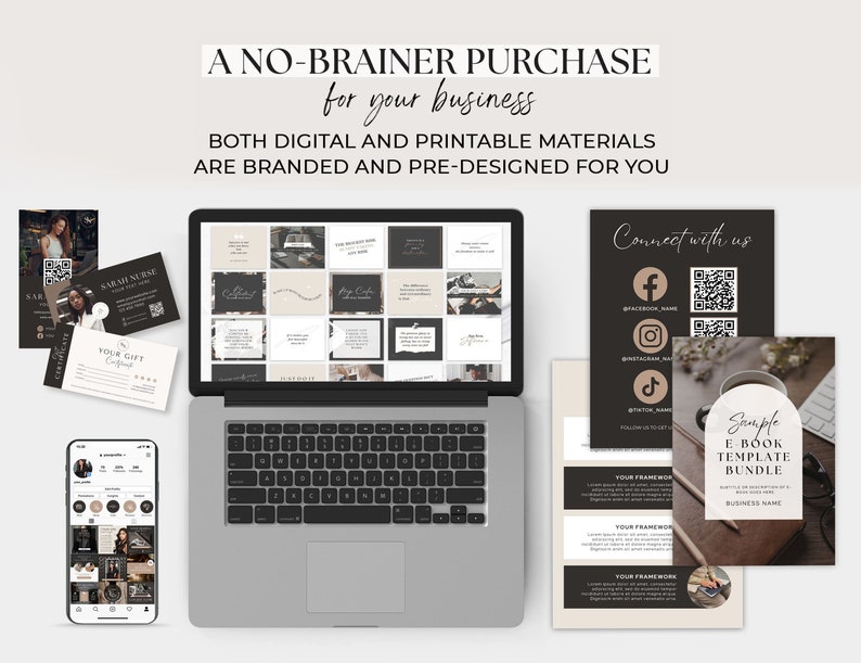 Social Media Bundle Business Marketing Template Branding Kit Social Media Post Faceless Marketing Branding Package Coach Instagram Template
