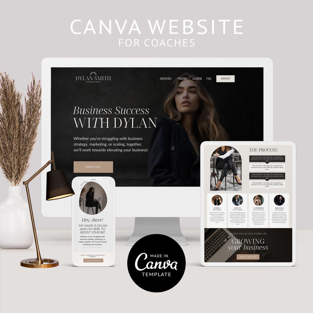 Coach Website Canva Template for Coach Landing Page Coaching Website ...