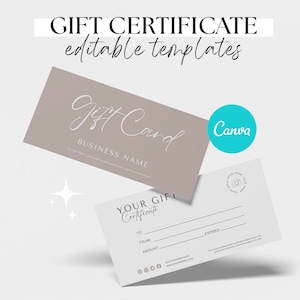 Modello di certificato regalo modificabile, certificato regalo stampabile, certificato regalo moderno, carta regalo modificabile, buono regalo fai da te, salone di bellezza