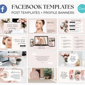 Facebook Templates, Facebook Timeline Cover Template, Facebook Post Templates, Social media templates small business, Facebook ads
