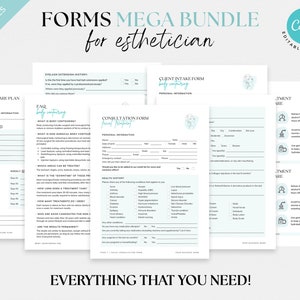 Esthetician Consent Forms Facial Consent Forms Client Intake Forms Business Forms Esthetician Template Med Spa Forms Botox intake form Canva