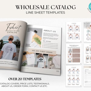 Line sheet template wholesale, Fashion line sheet, Wholesale price list, Editable wholesale catalog, Linesheet Template, Tshirt catalog