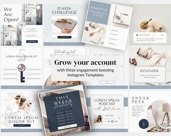 Modèles de publications Instagram modifiables, marketing sur les réseaux sociaux avec Canva