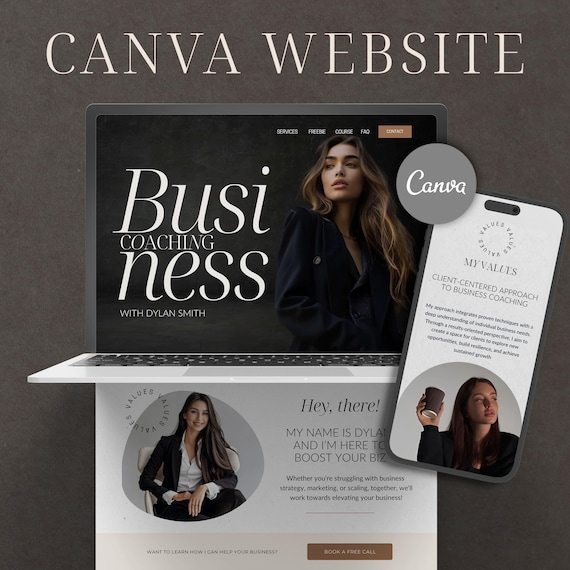 Coach website Canva Template for Coach Landing Page Website Business Coach Website Canva Sales Page Template Coaching Website Design Canva