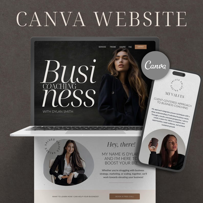 Coach website Canva Template for Coach Landing Page Website Business Coach Website Canva Sales Page Template Coaching Website Design Canva