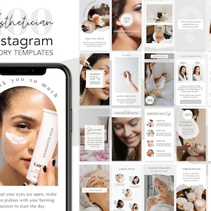 Esthetician instagram template stories, beautitian instagram, esthetics instagram, beauty instagram story, instagram story template Canva
