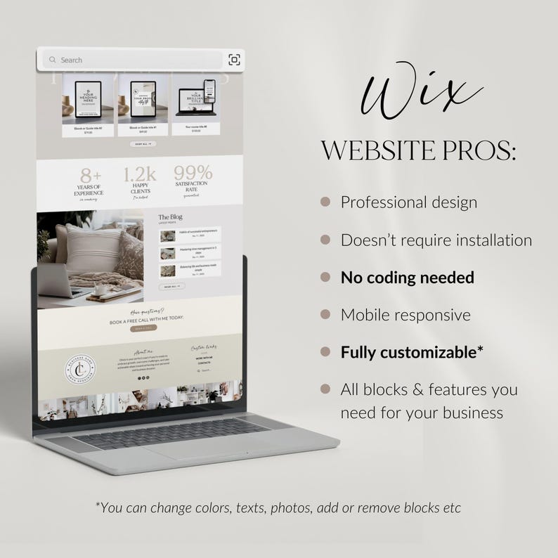 Wix Website Template Coaching Website Wix Design Wix theme Coach Wix Ecommerce Shop Wix Service business Wix consulting website Wix beige