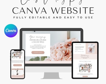 Canva Landing Page natürlich Canva Website Template für Coach Kurs Ersteller Influencer Landing Page Website Coaching Programm Service Business