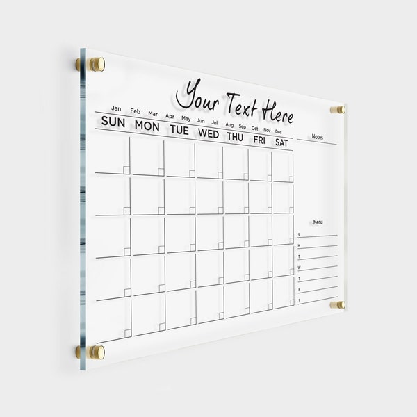 PERSONALISEER Kalender voor muur | Wandkalender met kanttekeningen Maandelijks Wekelijks 2024 Wandkalender | Acryl familiekalender | Planner voor muur