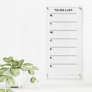 Acrylic To Do List | Personalized Dry Erase Board | Memo Board for Wall | Acrylic Weekly Planner with Marker |  Office Decor  | Home Decor