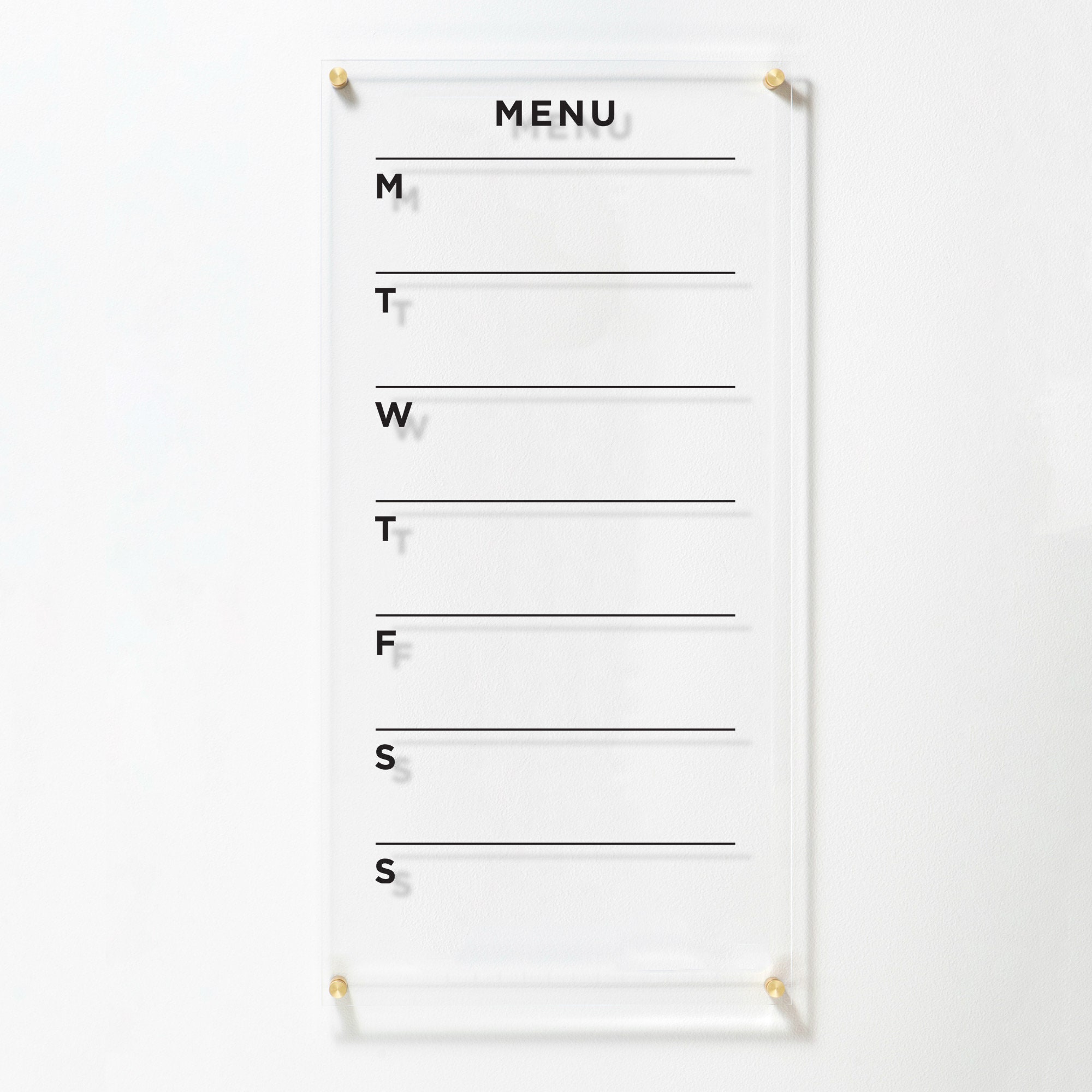 Acrylic Menu Board for Wall Personalized Dry Erase Menu Etsy