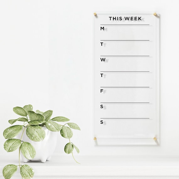 Weekly Planner Board Dry Erase Calendar - with Markers