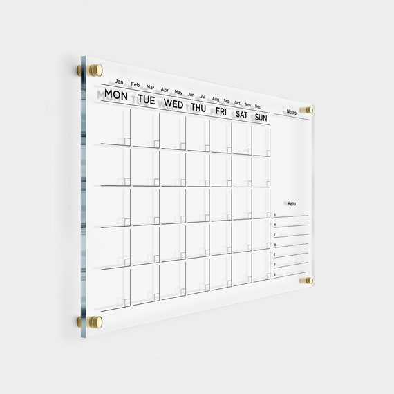 Acrylic Wall Calendar 2024 Personalized Dry Erase Board Wall