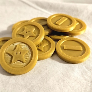 Sternmünze Marios Super Kart Inoffizelle Währung Coin Beidseitig bedruckt (Stern/Zahl)