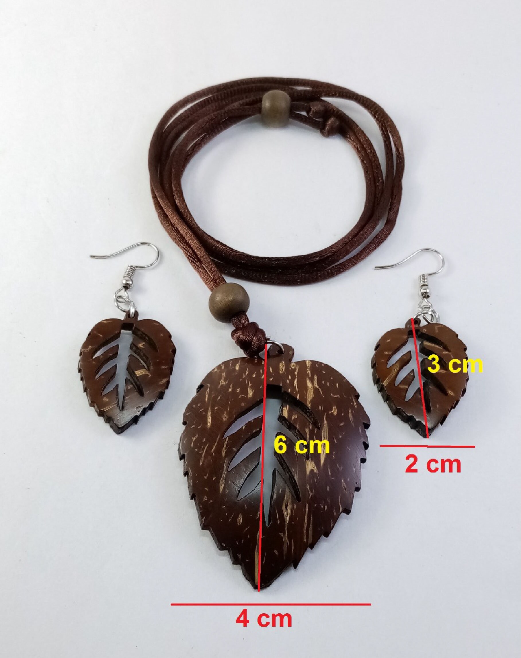 Coco Shell Jewelry Set, Coconut Shell Necklace With Earring, Cotton ...