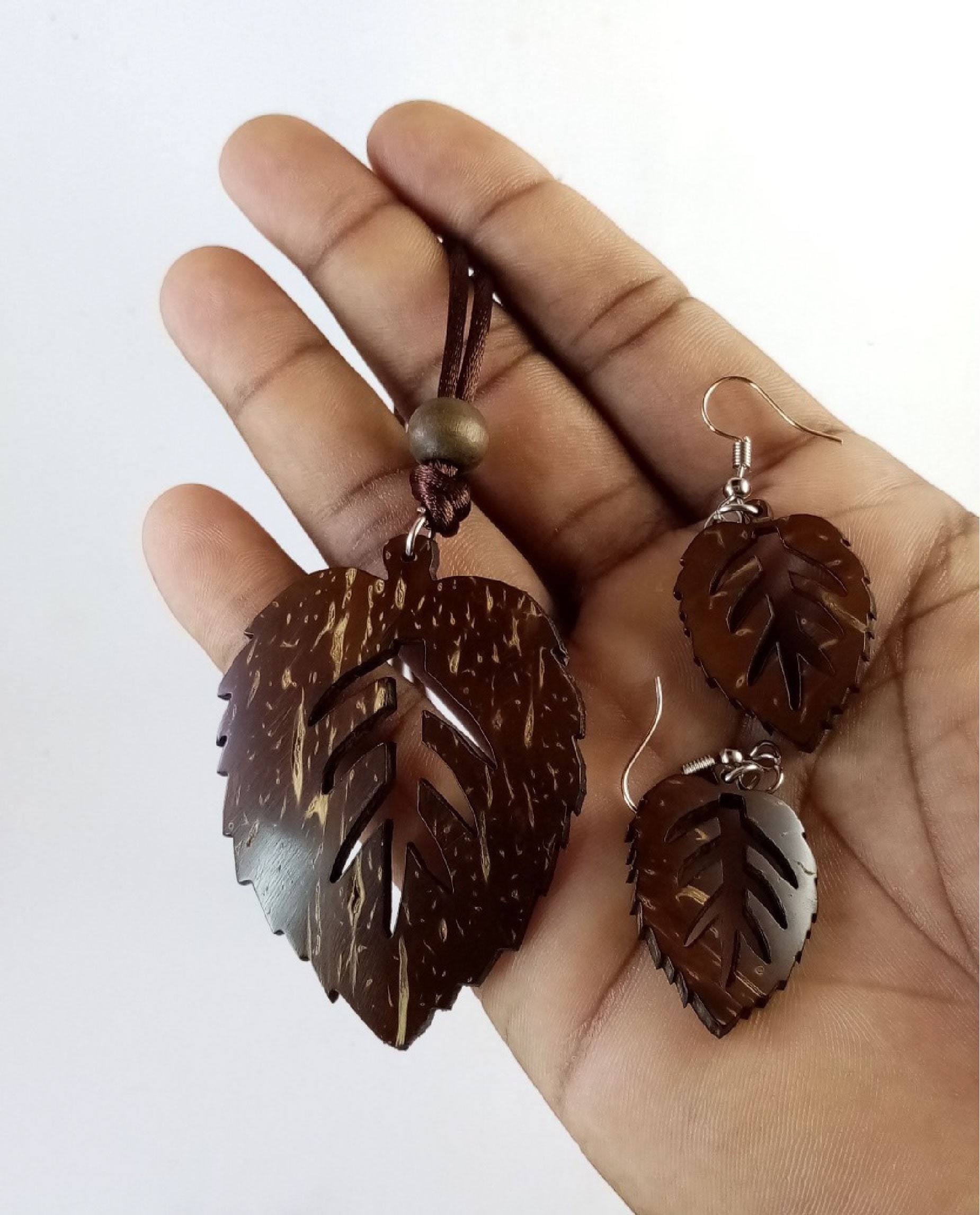 Kiva Store  Sese Wood Coconut Shell and Plastic Earrings from