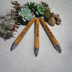 Penna a sfera in bambù personalizzata / Regalo testimone di nozze / Legno personalizzabile / Regalo compleanno / aziendale / Segnaposto