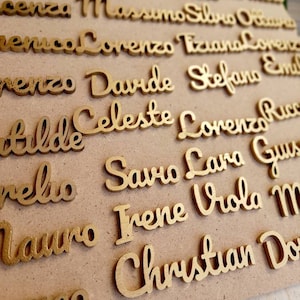 Segnaposto personalizzati in legno / Etichette nuziali / Nome in legno / Segnaposto / Allestimento / Made in Italy / Handemad / Legno