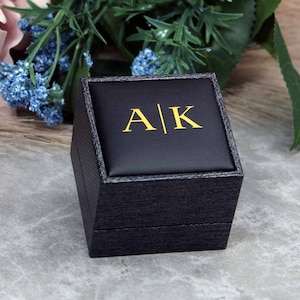Monogram Grey Engagement Ring Box - Custom Ring Box -  Initial Ring Box - Great for proposals, weddings, anniversaries, engagements