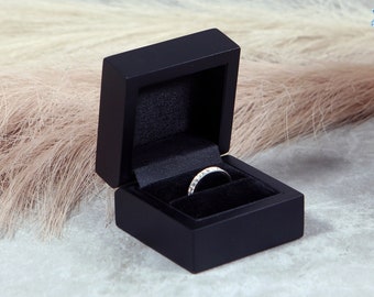 Black Engagement Ring Box - Great for proposals, weddings, anniversaries, engagements, birthdays, gift for her - Black Proposal Ring Box